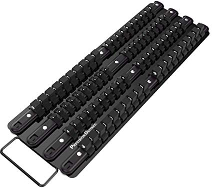 PD Portable Tool Socket Organizer Tray, 80 Sockets, 1/4-Inch x 20 Clips, 3/8-Inch x 30 Clips, 1/2-Inch x 30 Clips