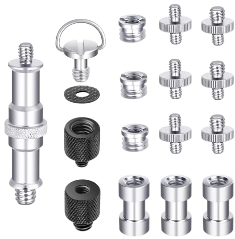 Neewer Camera Screw Kit - 16 Pieces Tripod Adapter Converter Spigot Mount Pack (1/4 to 3/8, Female to Male) for Camera, Tripod, Flash, Stand, Mic, Rig, Cage