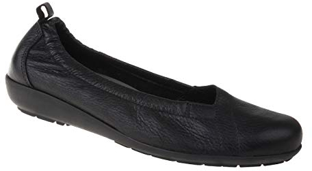 Natural Feet Bequeme Damen Ballerinas aus Hirschleder, Polina, sportliche breite Flache Sommerschuhe, Halbschuhe Weite H, Hallux Valgus geeignet, super weiche Schuhe, Wechselfußbett 39 schwarz