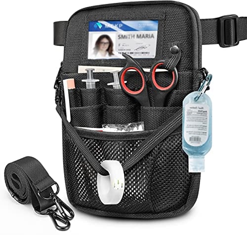 SITHON Krankenschwestertasche, Gürteltasche Werkzeuggürtel Organizer für Stethoskope, Verbandscheren und Sonstiges medizinische Zubehör, Tasche für Krankenschwestern Krankenpflegeschüler, (Schwarz)
