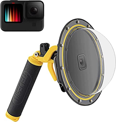 TELESIN Dome Port für GoPro Hero 13 Hero 12 Hero 11 Hero 10 Hero 9 Black, wasserdichte Schutzhülle mit schwimmendem Griff, kompatibel mit Go Pro Hero 13/12/11/10/9 Black