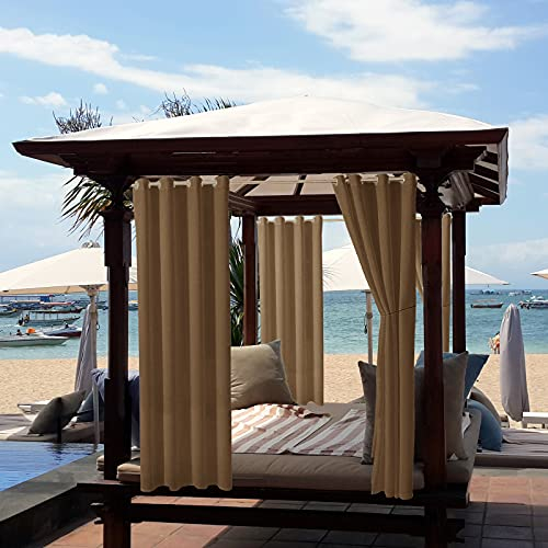 ele ELEOPTION Tenda per Esterni, Impermeabile, Protezione dai Raggi UV, con Occhielli, Oscurante, per Giardino, Cortile, Balcone, Marrone, 1 Pezzo / 132 X 213cm