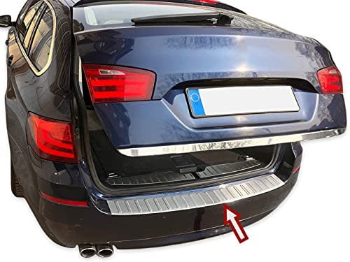 Recambo MATT Ladekantenschutz passend für BMW 5er F11 Touring | 2010-2017 | Abkantung, CT-LKS-0932, Gebürstet