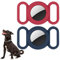 Airtag Hundehalsband, Silikonhülle für GPS-Tracking-Finder, Schutzhülle kompatibel mit Apple Airtag, Sicherheit und Anti-Verlust, Hundehalsband, Katzenschlaufe, Haustierzubehör (blau-rot)