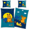 BERONAGE Die Sendung mit der Maus Kinder-Bettwäsche Nacht Blau 135 x 200 + 80 x 80 100% Baumwolle in Biber/Flanell-Qualität Sterne Ente Elefant Mond Wende-Bettwäsche mit Reißverschluss deutsche Größe