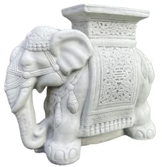 Gartenfiguren Elefantenbuddha Ganesha 43 cm Steinguss Buddha Gartendeko Gartendeko Deko-Figur für Haus Garten Moderne Statue Garten-Figur