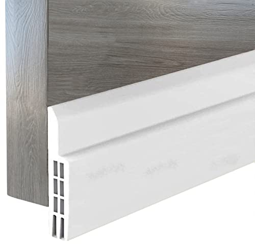 Burlete Bajo Sella Puertas Exterior e Interior, Aislante para Entrada de Agua ypara El Frio, Adhesivo de Silicona Aislamiento Acústico/Prueba de Viento/Anti-bug 1m, Blanco
