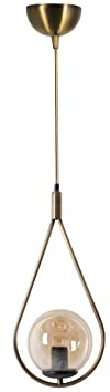 Glam Scandinavian Chandelier, 70 cm Height, 20 cm Diameter | 100% Metal, E27 Socket, White & Copper | Elegant Lighting for Modern Spaces