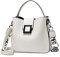 Ergocar Damen Handtasche, Frau Elegante Tasche, Tote Shopper, Wasserdichtes PVC, Modisch Schultertasche Damen, Umhängetasche, Mode City Arbeit Satche, Weiß