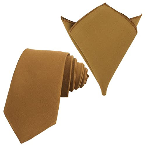 Krawatten-Set für Herren und Damen, 6,9 cm, Bonbonfarben, Camel-Braun, Einheitsgröße