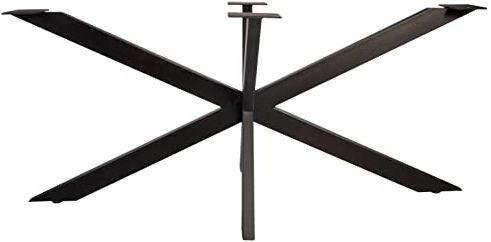 SAM Spider-Tischgestell, Roheisen schwarz lackiert, Metallgestell für Holztische, Gestell mit vielseitiger Verwendbarkeit, 8 x 4 cm