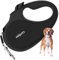 Edipets, Hundeleine, Ausziehbar und Einziehbar, 5 m, 360 Grad ohne Verwicklungen, aus Nylon, für Kleine, Mittlere und Grosse Hunde (L, Schwarz)
