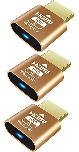 4K HDR HDMI Dummy Plug Headless Ghost Adapter, virtueller Monitor Display Emulator kompatibel mit Windows, Mac OS, Linux unterstützt 4K @ 60Hz/2K @ 120/144Hz/1080p @ 120/144/240Hz, mehrere Auflösungen