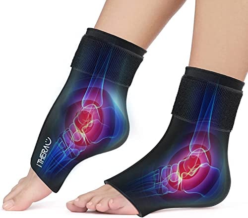 i THERAU poche de glace cheville Lot de 2 tampons de refroidissement pour pieds en gel frais pour les blessures réutilisables