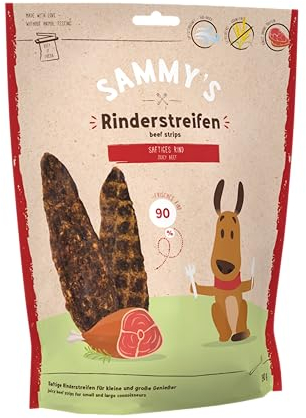 Sammy´s Rinderstreifen | Rindfleisch | Fleischiger Snack für Hunde | Getreidefrei| Single Animal Protein | ohne Zucker ohne Geschmacksverstärker 6 x 190g