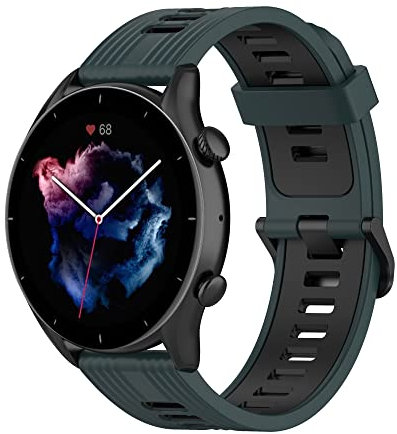 Wownadu 20mm Quick Release Watch Strap Compatible for Garmin Vivoactive 5/3, Venu, Venu 2 Plus/Sq/Sq 2, Strap Women Men Wristband for Vivomove 3/Trend/Sport/Style Black Green