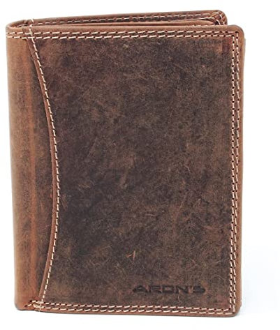 Herren Leder Börse Portemonnaie Geldbörse Brieftasche Lederbörse mit Münzfach RFID Schutz Männerbörse Büffelleder braun ( 81037659 )