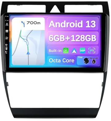 JOYX - 6G+128G - Android 12 IPS Autoradio Passt für Audi A6 C5 S6 (1999-2004) / RS6 (2002-2006) - Kabellos CarPlay/Android Auto/DSP - Kamera & MIC - 9 Zoll 2 Din - DAB SWC WIFI 4G Fast-boot 360-Kamera