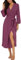 PrinStory Dressing Gown For Women Lightweight 3/4 Sleeve V Neck Long Kimono Robes Ladies Bathrobe Soft Sleepwear Loungewear (Purple Red, L)