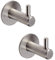 Gedotec Design Garderobenhaken Edelstahl Kleiderhaken einzeln - HOLY | Handtuchhaken mit Einzelhaken | Wandhaken zum Schrauben | 2 Stück Mantel-Haken silber matt gebürstet inkl. Befestigungsmaterial