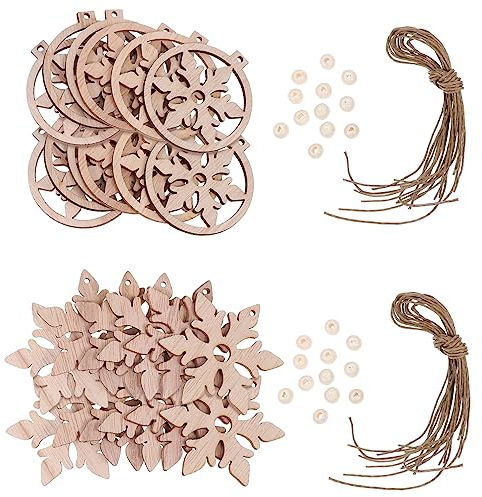 GOOHOCHY 24St Weihnachtsbaum-Anhänger weihnachtsdeko Christbaum anhänger Christmas Decorations hängendes Ornament Anhänger aushöhlen Karikatur schmücken Dekorationen Requisiten Holz