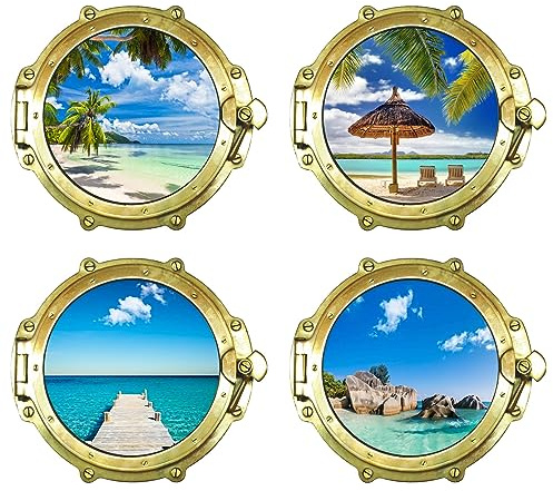 Stickers Hublo Trompe l'Oeil - Stickers trompe l'œil, stickers muraux, Stickers Muraux 3D - Décoration Murale Chambre, Salle de Bain - Camping Car (20x20 cm)