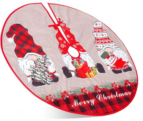 Veemoon Gonne Per Albero Di Natale Piccole Kit Gonna Albero Di Natale Decorazione Natalizia Stuoia Della Gonna Dell'albero Di Natale Sotto La Gonna Dellalbero Tappeto Ondeggiare Stoffa