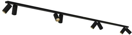 Licht-Erlebnisse Deckenspot Schwarz Gold 300 cm lang XXL 8-flammig GU10 verstellbar schwenkbar Modern Spot Deckenleuchte Wohnzimmer Küche Flur