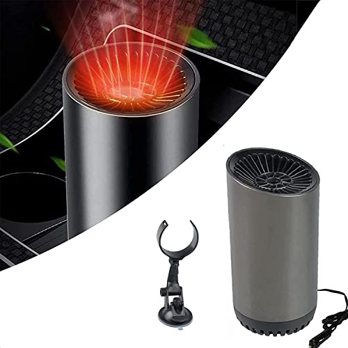 Tassenform Auto Warmluftgebläse, Auto Heizung, 2-in-1 Tragbar Auto Scheibenenteiser Heizlüfter Entfroster Wärmer und Defroster, Auto Lüfter Heizung Demister