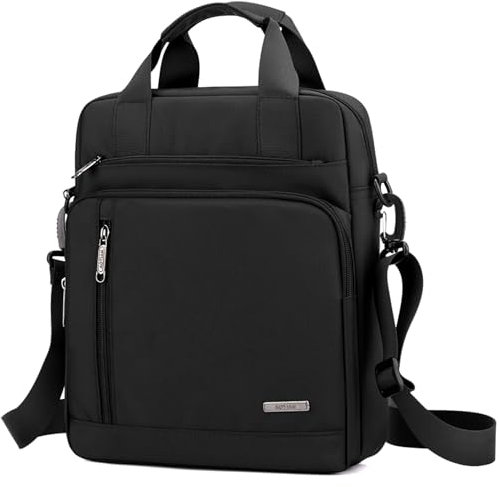 zhongningyifeng Borsa messenger da uomo per computer portatile da 13 pollici Oxford grande borsa a tracolla Business impermeabile casual nera borsa a tracolla per lavoro viaggi all'aperto, nero