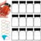 TOEKSIX 60ml/2oz Glass Shot Bottles with Black Caps 12Pack for Liquids, Juicing, Ginger, Wellness Shot, Sample - 60ml Reusable Clear Glass Shot Bottles with Screw Caps