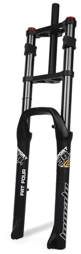 26X4.0 Fat Bike Suspension Forks Mountain Bike Air Fork BMX E-Bike Front Fork Straight 1-1/8 MTB Disc Brake Bicycle 170Mm Travel Bicycle Shock Absorber Fork A