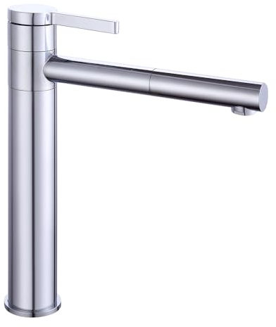 Hoch Waschtischarmatur, Wasserhahn Waschbecken Mischbatterie Einhandmischer Waschtisch Armatur Chrom Bad Aufsatzbecken
