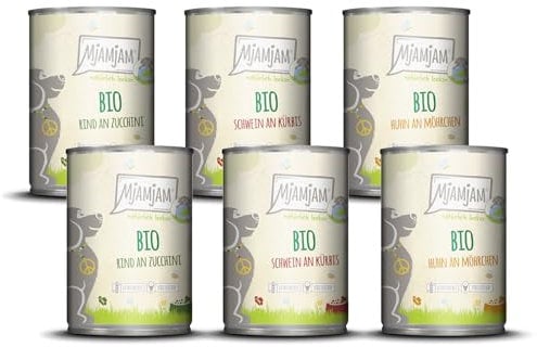 MjAMjAM - Nourriture humide premium pour chiens - naturellement délicieuse - La BIO Box, paquet de 6 (6 x 400g), sans céréales