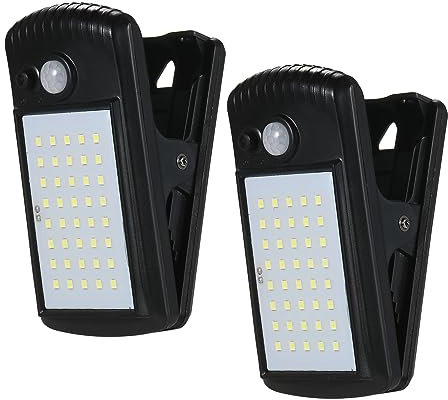 Hanzete 40LEDs Outdoor Solar Lights Clip-on Motion Sensor Lights Clamp Lamp IP65 Waterproof for Fence Deck Wall Garage Patio