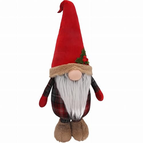 JUMI Weihnachtswichtel 70 cm – Großer Plüsch-Wichtel in Rot, Skandinavische Weihnachtsdekoration