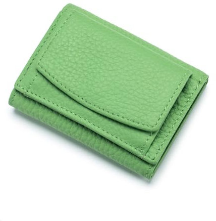 GreatRise Leder Geldbörse Kleine Geldbeutel Mini Portemonnaie Brieftasche Münzfach Portmonee mit RFID Blockier, 6 Kartenfächer, 1 Geldhalter und Münzfach für Scheine, Münzen und Karten Avocado Grün