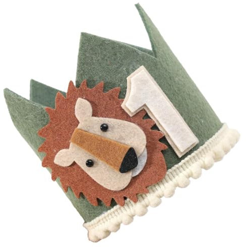 Swiixxer 1 Jahr Alte Kinder, Avocado, Grüner Löwe, Geburtstagskrone, Erstes Baby, Vlies, A