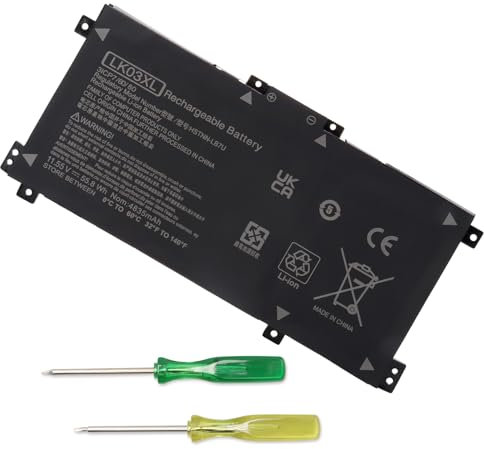 WoskjXas LK03XL 916814-855 Batterie pour HP Envy X360 15-BP000 15-BQ000 15-CP0000 17-AE000 17-CE0000 15M-CP 15M-BQ1xx 15M-BP1xx 17T-AE 17T-CE 17M-AE 17-BW 17M-CE 17M-BW Série, L09281-855 HSTNN-LB7U