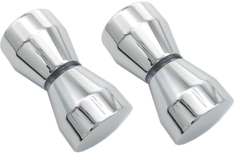 Nes Home Cone Chrome Aluminium Shower Door Knob Handle Set of 2