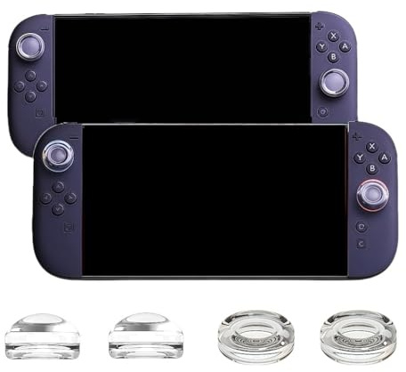 Tapas de silicona líquida para mando Switch 2, fundas protectoras de cristal transparente para consola de juegos Nintendo Switch 2, tapas antideslizantes de agarre cómodo (A+B)