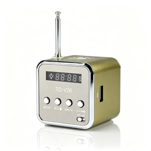Mini Radio Bluetooth Speaker, Portable FM Radio, Outdoor Wireless Mini Speaker, Music Speaker, MP3 Player, Sound Station, USB, Line-In, Micro SD TF (Green)