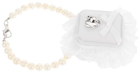 ARTSEWPLY Romantische Ringbox für Hunde Hochzeit und Verlobung aus Polyester Weiß mit Einzigartigem Design und Praktischem Aufbewahrungsetui für Eheringe und Schmuck