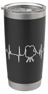 Operatore di macchina da presa Heartbeat Cameraman Bicchiere termico in acciaio inox doppia parete