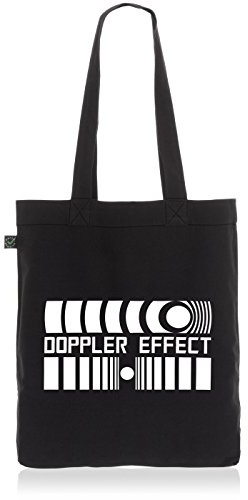 style3 Doppler Effekt Biobaumwolle Beutel Jutebeutel Tasche Tote Bag Schallwellen, Farbe:Schwarz