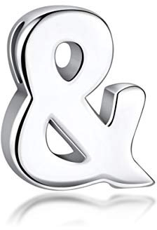 Candyfancy Buchstaben Silber 925 Anhänger Halskette Personalisierte A-Z (Anhänger Symbol &)