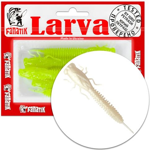 FANATIK X-Larva 2 3 4 5-10cm Gummiköder mit Aroma Gummifisch Fanatic Jig Soft Bait Lure Kunstköder Angeln Köder Gummishad Twister Baits Lures Softbait (025, 2)