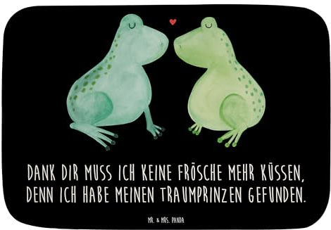 Mr. & Mrs. Panda Badvorleger Frosch Liebe - Geschenk, Badezimmerteppich, Verlobt, Pärchen, Duschmatte, Badematte, Freundin, Freund, Frösche,