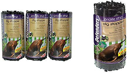 Defenders Prickle Strip Dig Stopper, Cat & Dog Repellent 28 cm x 2 m, Black 3-Pack