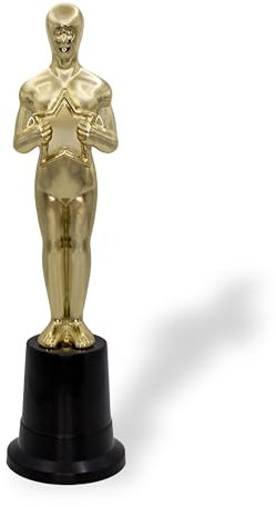 Lage - Statuina Premio per miglior Attore, Trofeo dorato, h 23 cm per Party Premiazione, Statuetta color oro per festa di Laurea, festa del Papà, Compleanno, Party Cinema. A41580S
